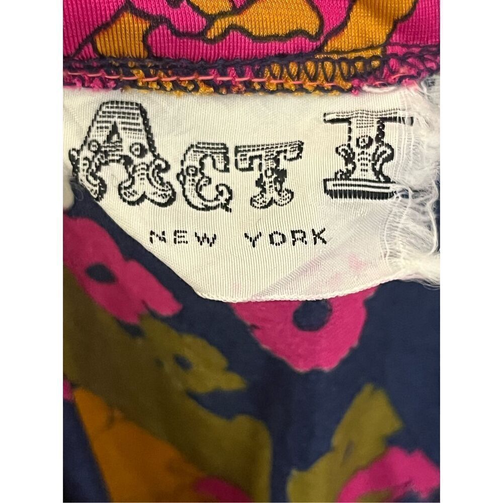 Vintage 70s Act 1 Groovy Flower Power Psychedelic Mini Dress M - Picture 6 of 7